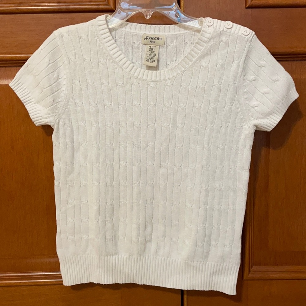 St. John’s Bay Petite Small White Short-sleeve